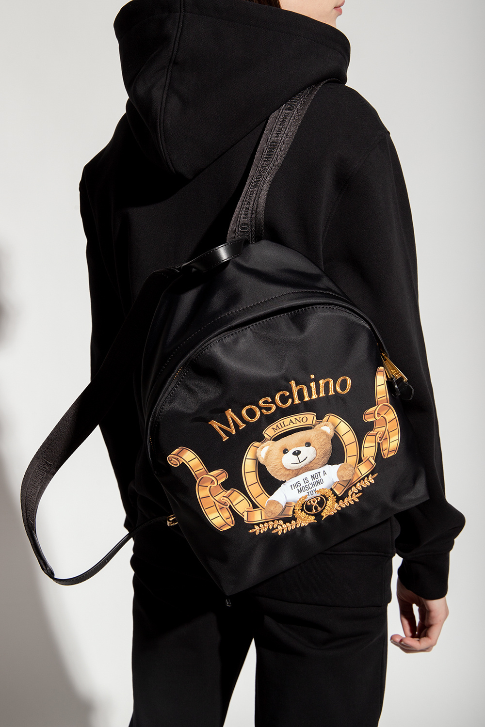 Black Printed backpack Moschino IetpShops Morocco Jet Set